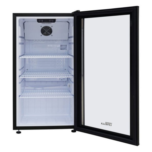 Refrigerador vertical de exhibición Premium Levella® de 3.1 pies cúbicos con puerta de vidrio simple. Refrigerador expositor.