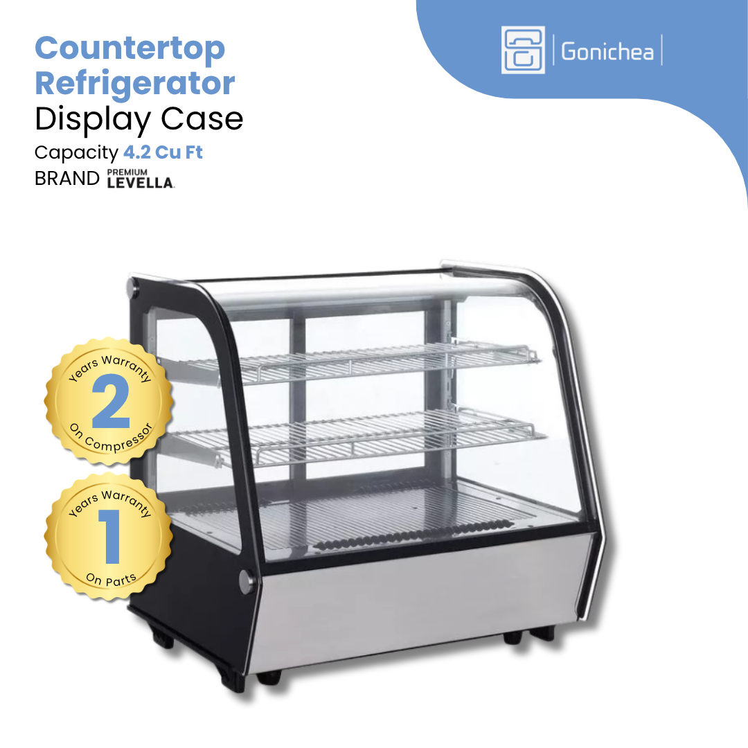 PREMIUM LEVELLA® 4.2 ft³ Countertop Refrigerator Display Case