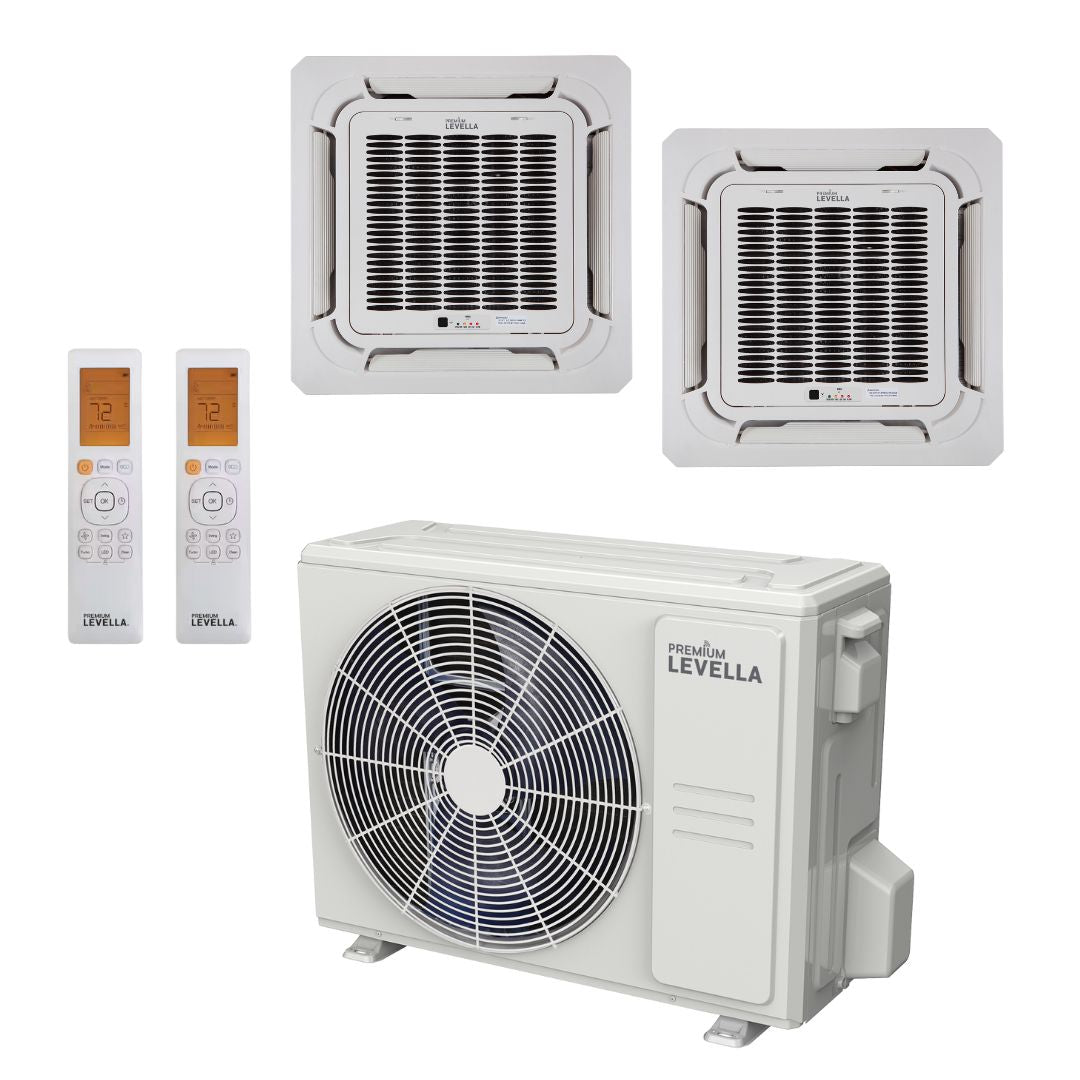 Dual Zone 21.5 SEER Ductless Mini Split Air Conditioner Inverter Wifi Heat Pump