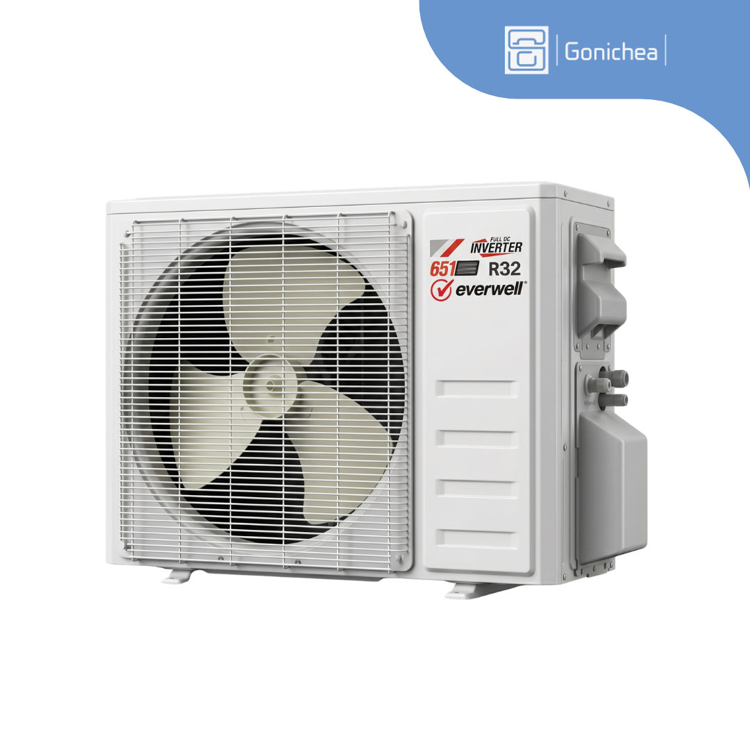 Everwell® 23,000 BTU 20 SEER2 Ductless Mini-Split Inverter Air Conditioner Heat Pump System Full Set 220V.
