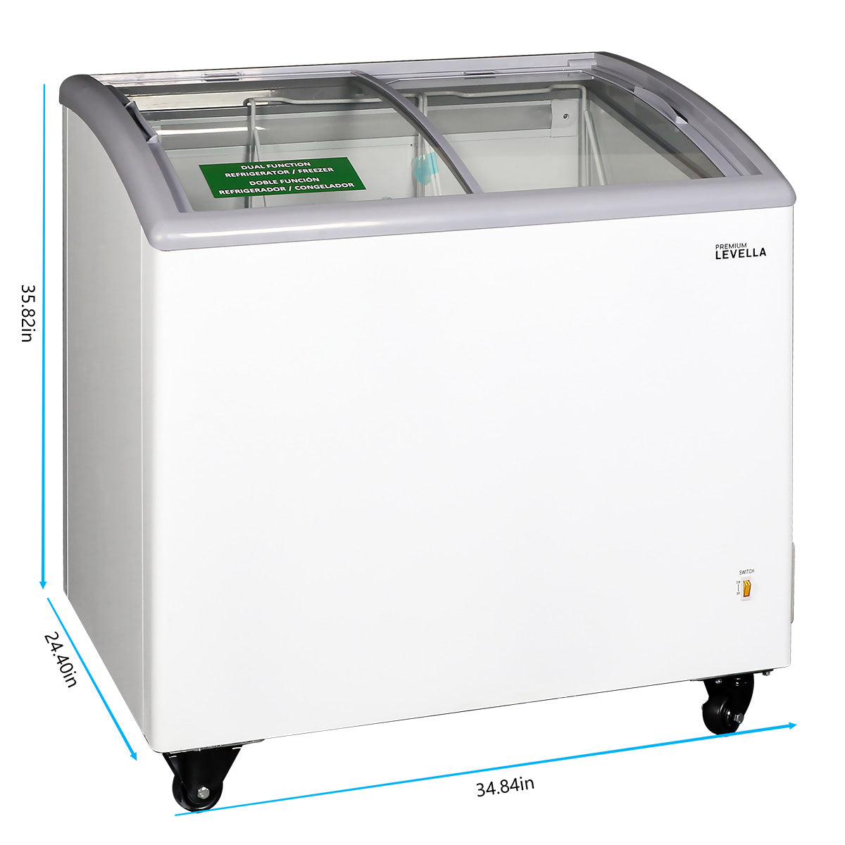 Premium Levella® 5.9 Cu. Ft. White Chest Freezer Display.