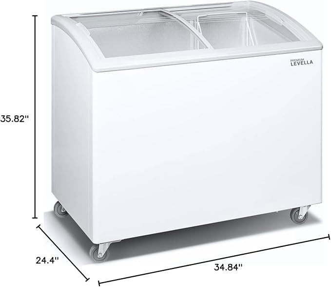 Congelador horizontal de exhibición Premium Levella® de 5,9 pies cúbicos, color blanco.