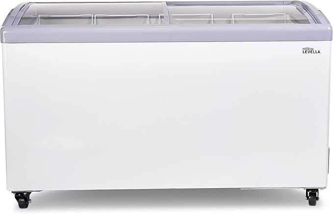 Congelador horizontal de exhibición Premium Levella® de 7,4 pies cúbicos, color blanco.