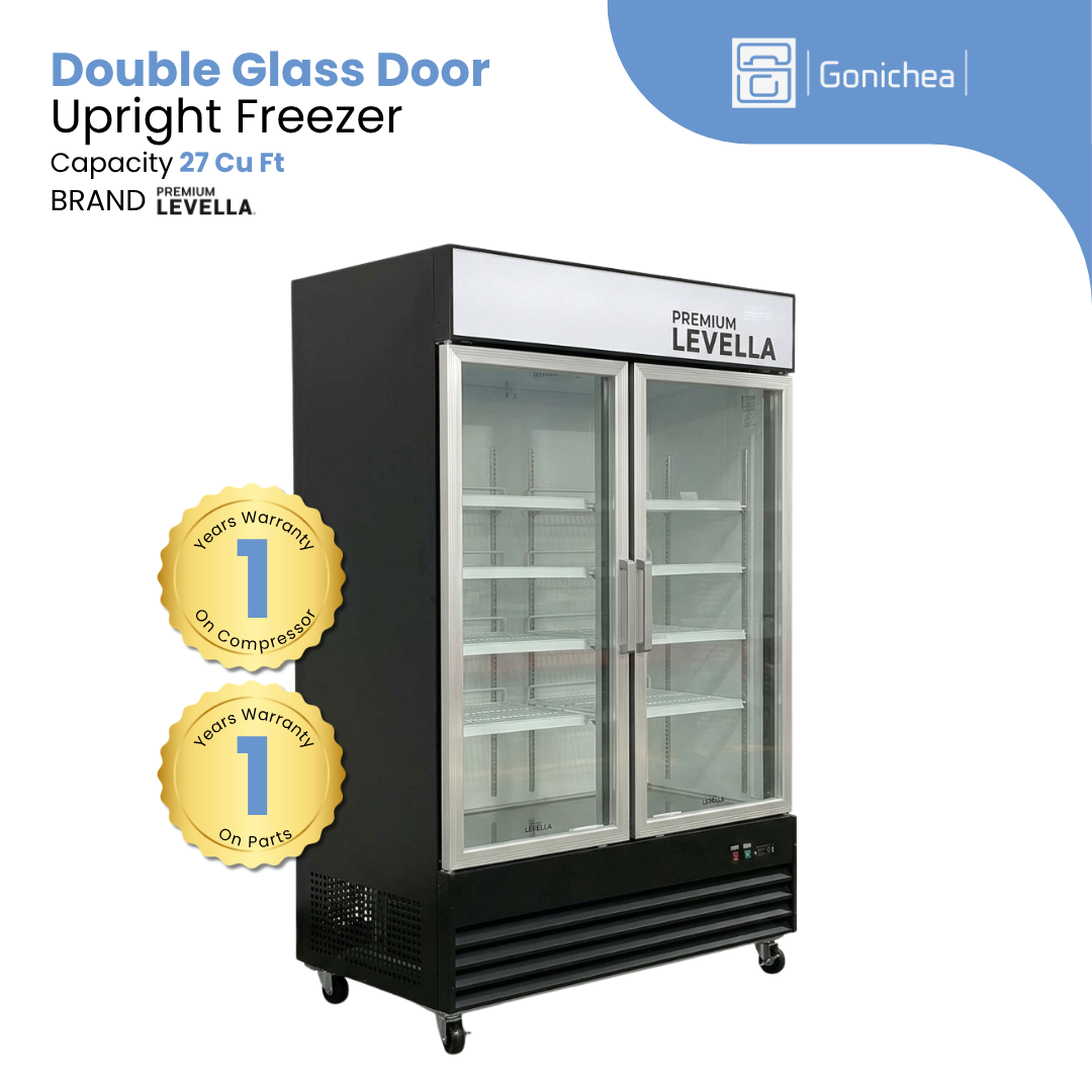 PREMIUM LEVELLA® 27 Cu. Ft. Merchandising Swing Glass Two Door Freezer