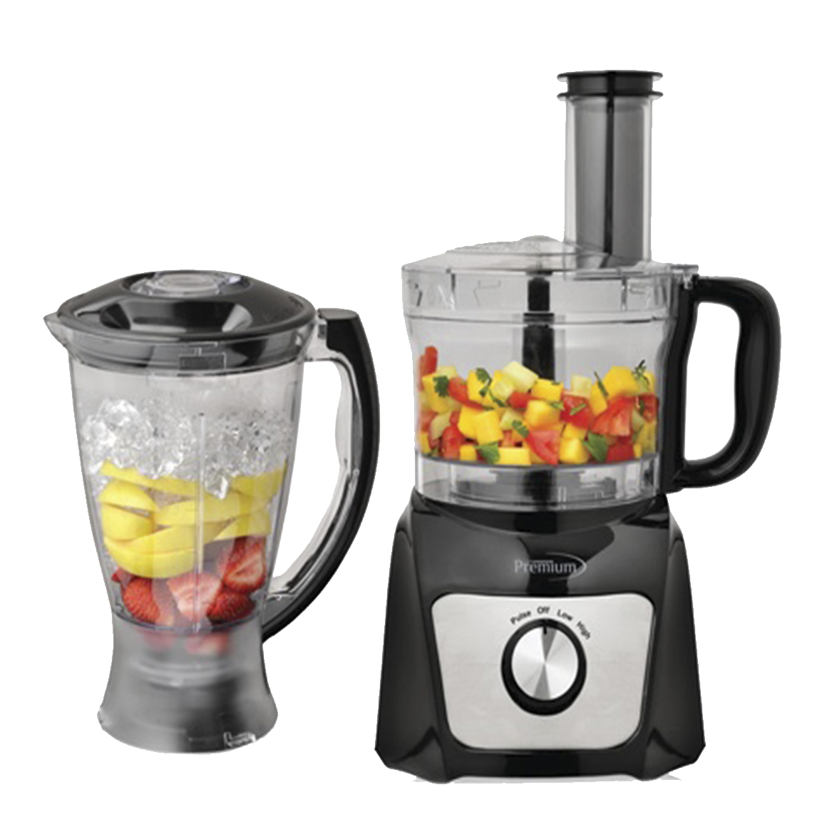 Premium - Combo Procesador de Alimentos 64 oz + Licuadora 50 oz con Multifunción 500W