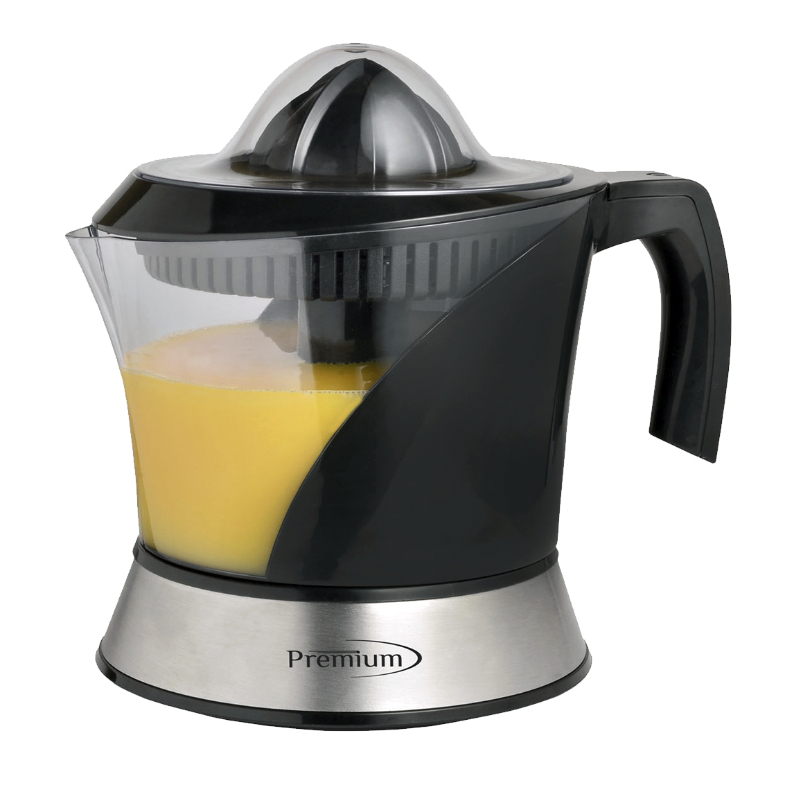 Premium - Exprimidor de cítricos eléctrico de 1.0 litros Diseño de acero inoxidable Motor de acción inversa