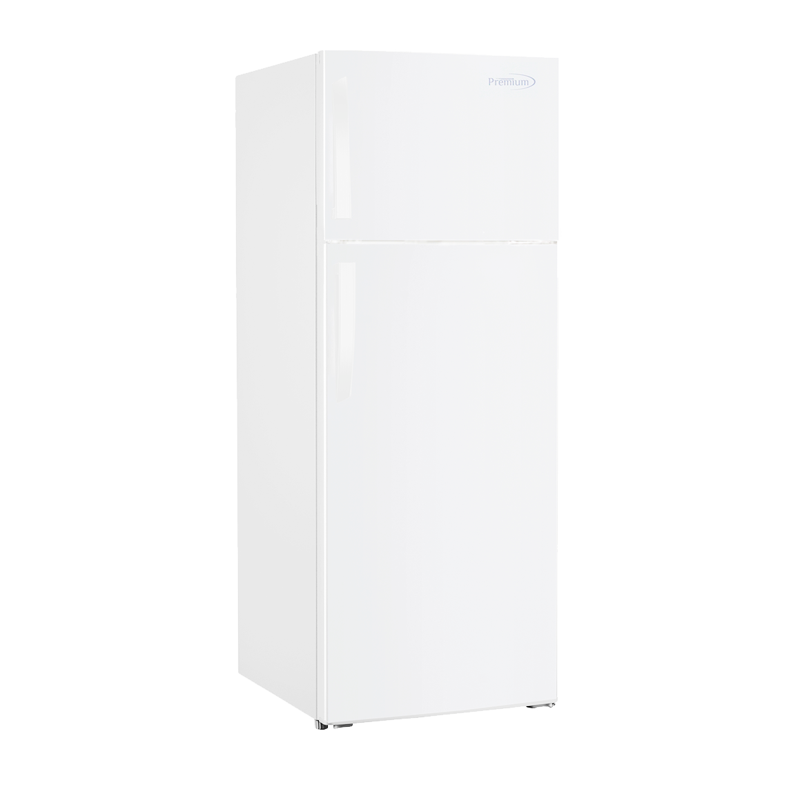 Refrigerador premium de 10.1 pies cúbicos sin escarcha con congelador superior, color blanco, puerta ajustable