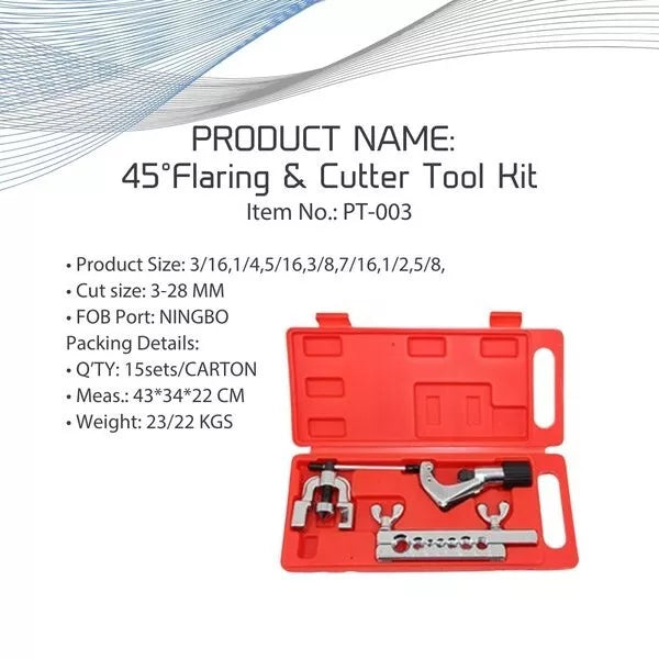 KIT DE HERRAMIENTAS DE ABOTONAMIENTO Y CORTE Levella® Premium PARA TUBOS DE 3/16", 1/4", 5/16", 3/8", 7/16", 1/2" Y 5/8" DE Y CT-195 CT-274