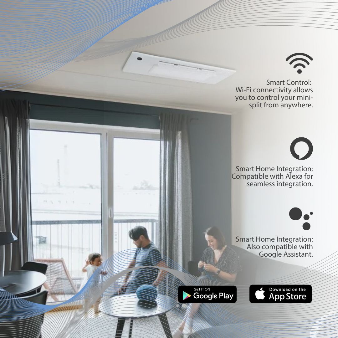 Dual Zone 21.5 SEER Ductless Mini Split Air Conditioner Inverter Wifi Heat Pump