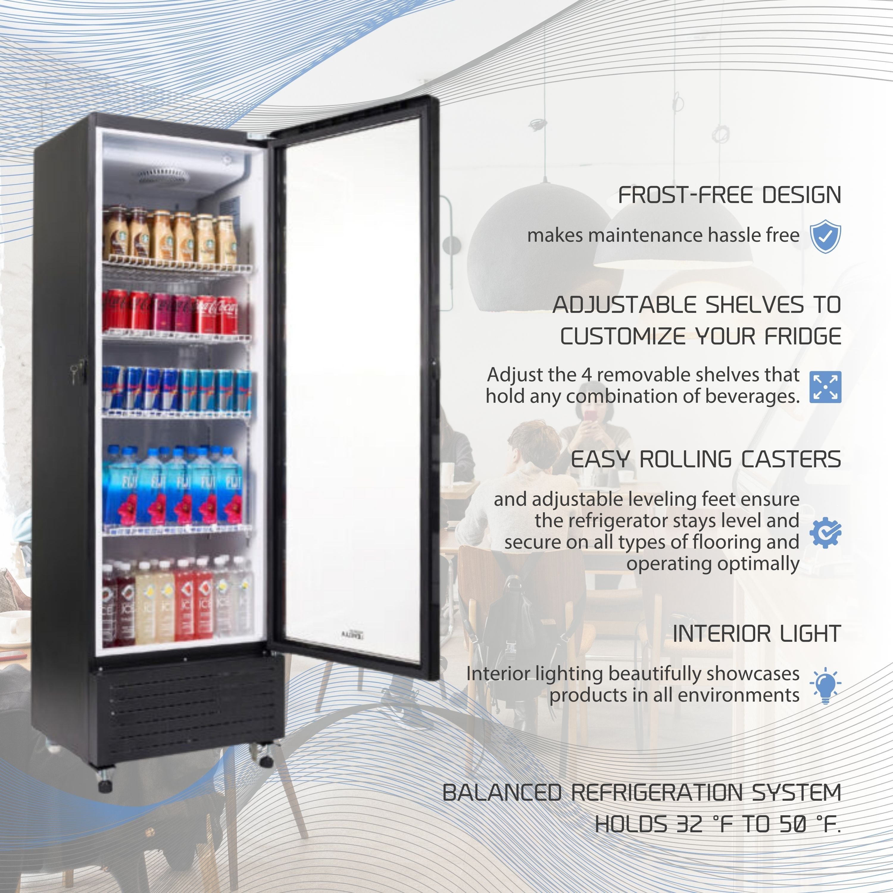 Premium Levella® 10.0 Cu. Ft. Single Door Display Refrigerator