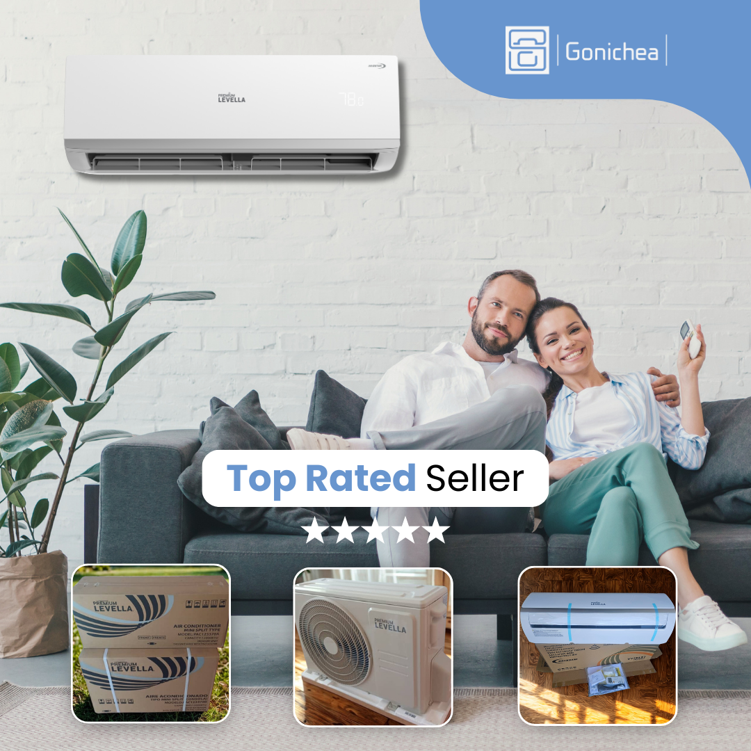 Sistema completo de aire acondicionado con bomba de calor Inverter mini-split sin ductos Premium Levella® de 12,000 BTU y 17.40 SEER2, 110 V. Incluye WIFI.