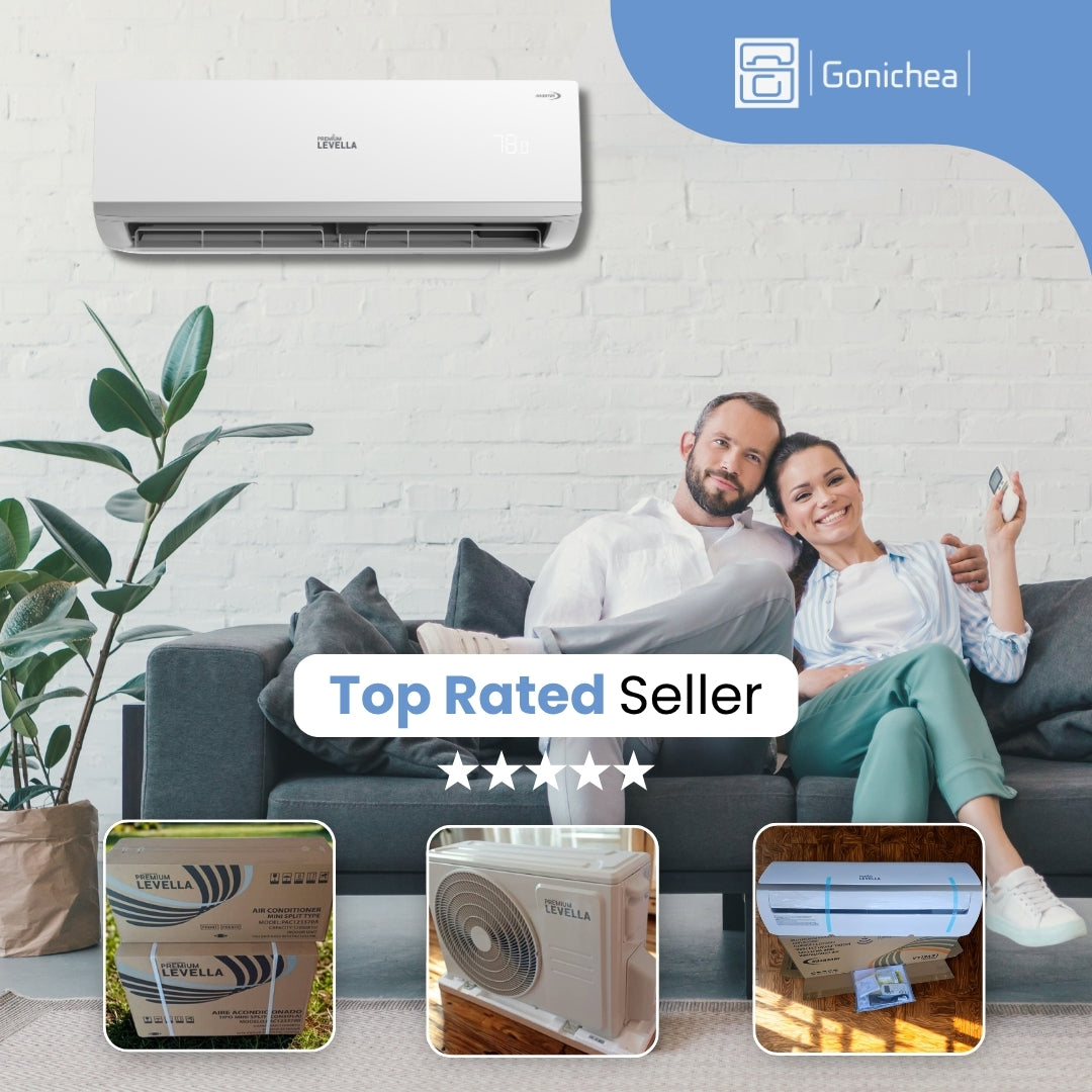 Sistema completo de aire acondicionado con bomba de calor Inverter mini-split sin ductos Premium Levella® de 18,000 BTU y 17 SEER2 de 230 V.