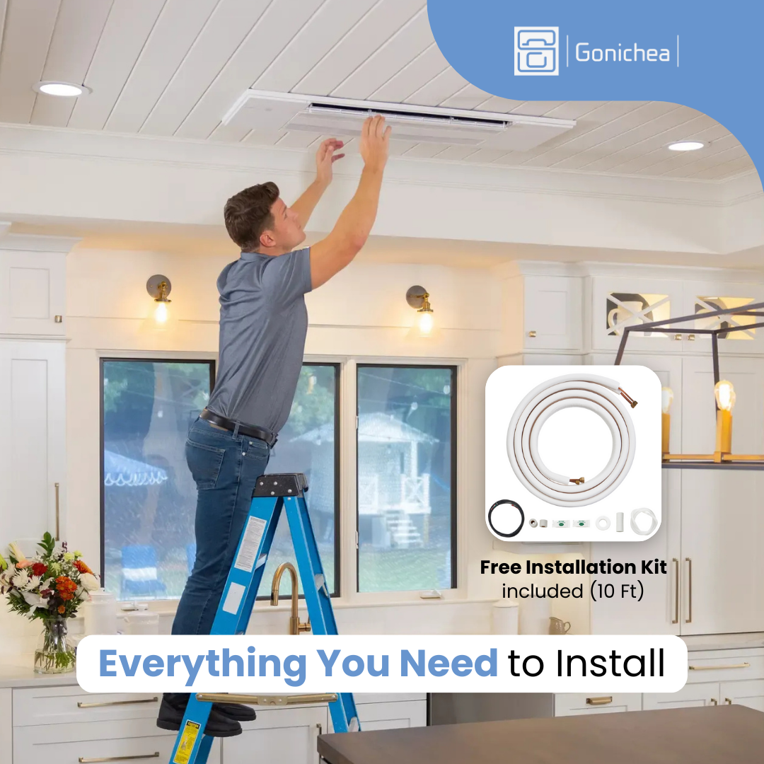 Sistema completo de aire acondicionado con bomba de calor Inverter mini-split sin ductos Premium Levella® de 12,000 BTU y 21.4 SEER2, 230 V. Incluye WIFI.