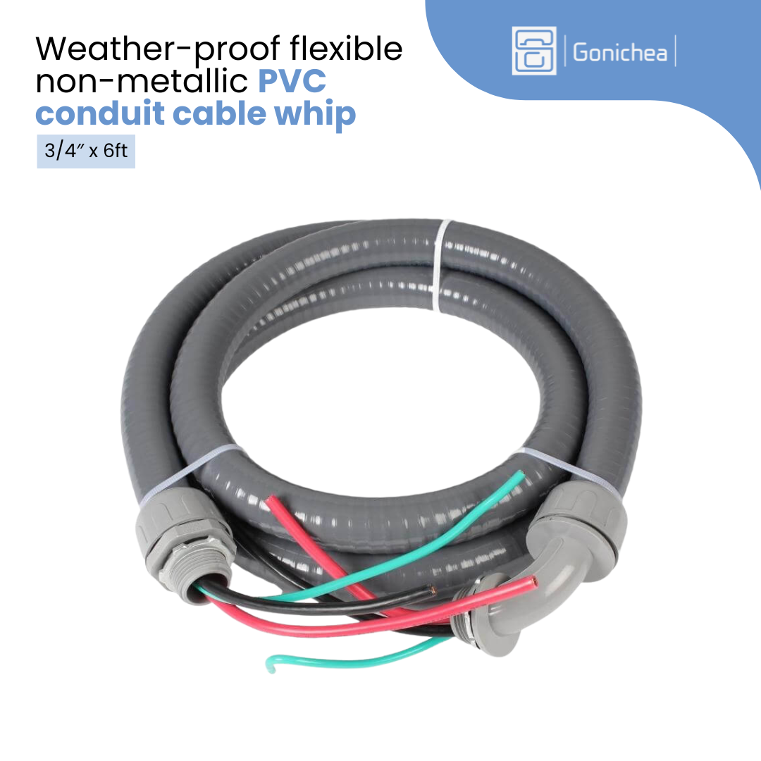 Everwell 3/4" x 6′, 2x8AWG, 1x10AWG Cable Whip