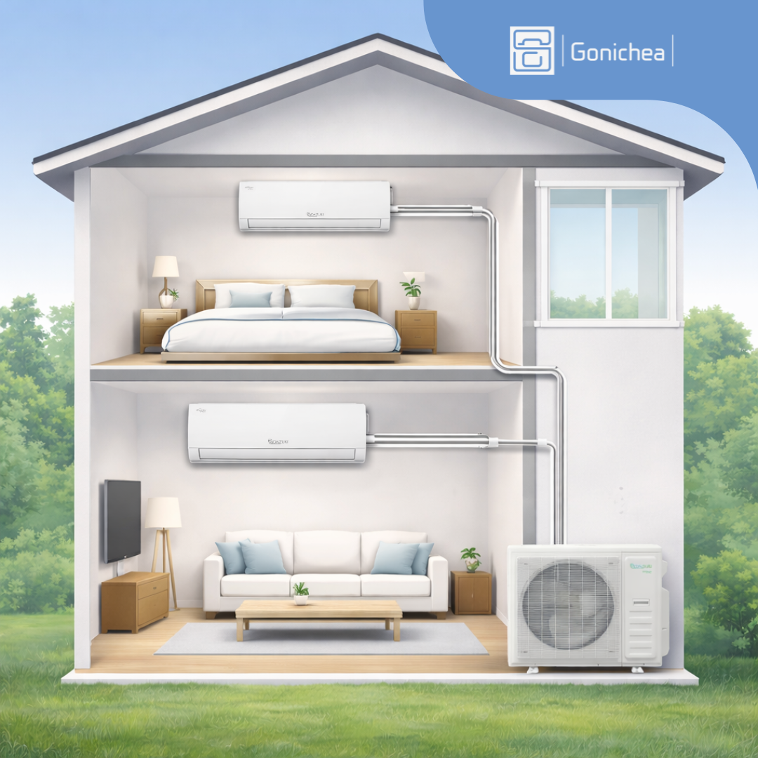 Dual Zone 24.0 SEER2 Multi Split Inverter Air Conditioner Cold & Heat Pump 230V