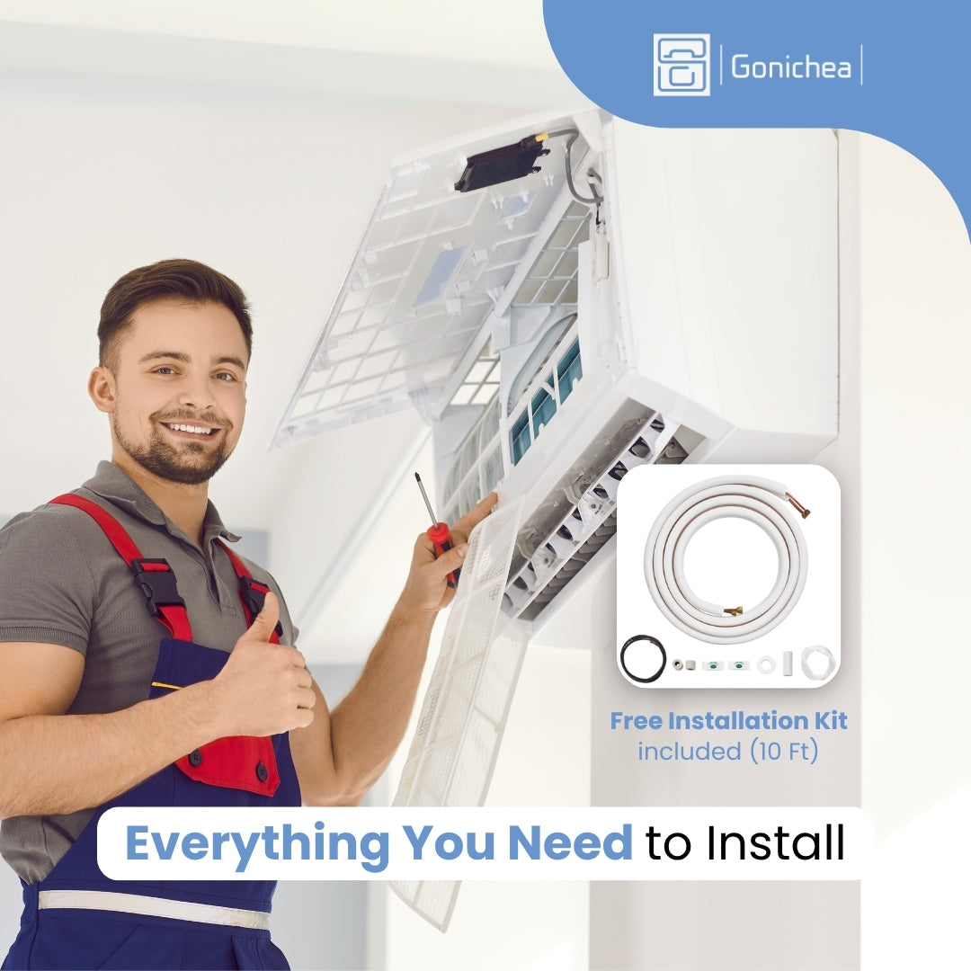 Sistema completo de aire acondicionado con bomba de calor Inverter mini-split sin ductos Premium Levella® de 18,000 BTU y 17 SEER2 de 230 V.