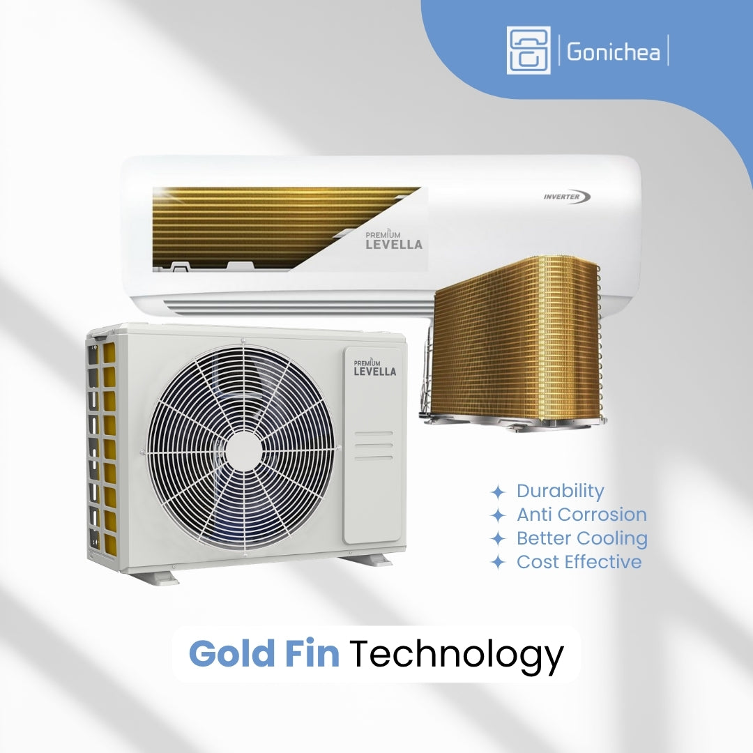 Sistema completo de aire acondicionado con bomba de calor Inverter mini-split sin ductos Premium Levella® de 18,000 BTU y 17 SEER2 de 230 V.