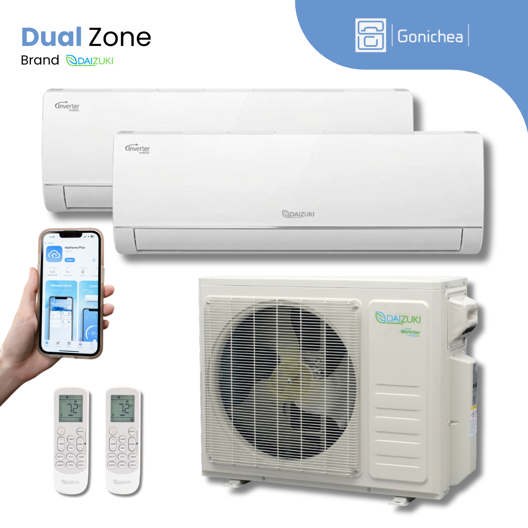 Dual Zone 24.0 SEER2 Multi Split Inverter Air Conditioner Cold & Heat Pump 230V
