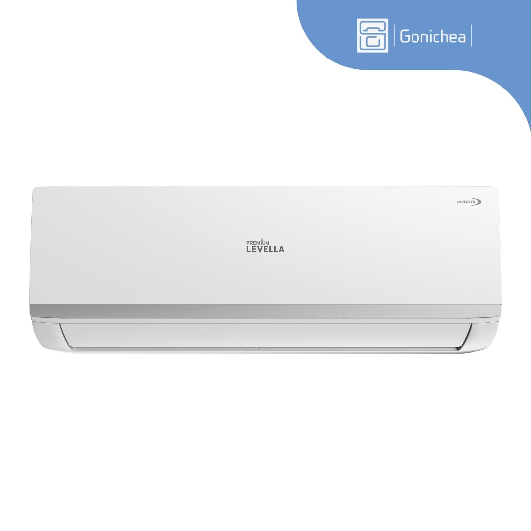 Sistema completo de aire acondicionado con bomba de calor Inverter mini-split sin ductos Premium Levella® de 18,000 BTU y 17 SEER2 de 230 V.