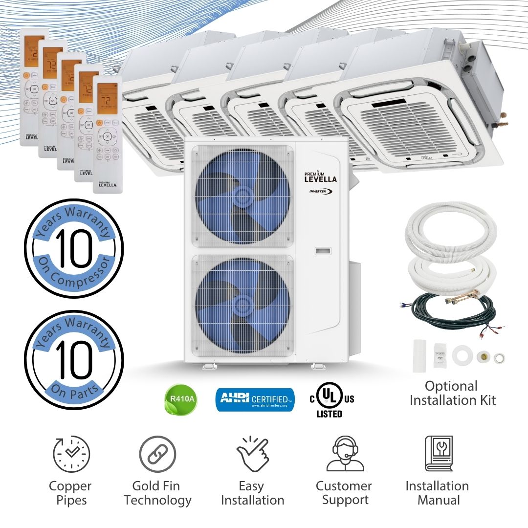 Quint zone 24 SEER2 Ductless Mini Split Air Conditioner Inverter Wifi Heat Pump