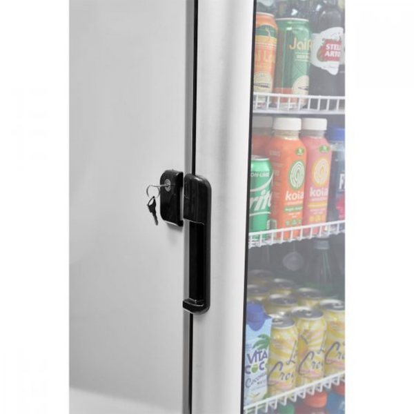 Premium Levella® 9.0 Cu. Ft. Single Glass Door Upright Display Cooler. Merchandiser Refrigerator