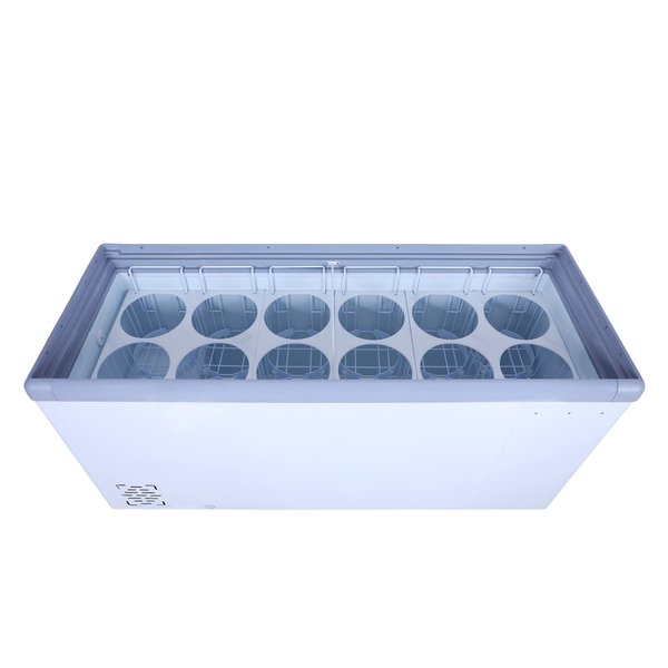 Premium Levella® 15.9 Cu. Ft. Glass Sneeze Guard Showcase Freezer