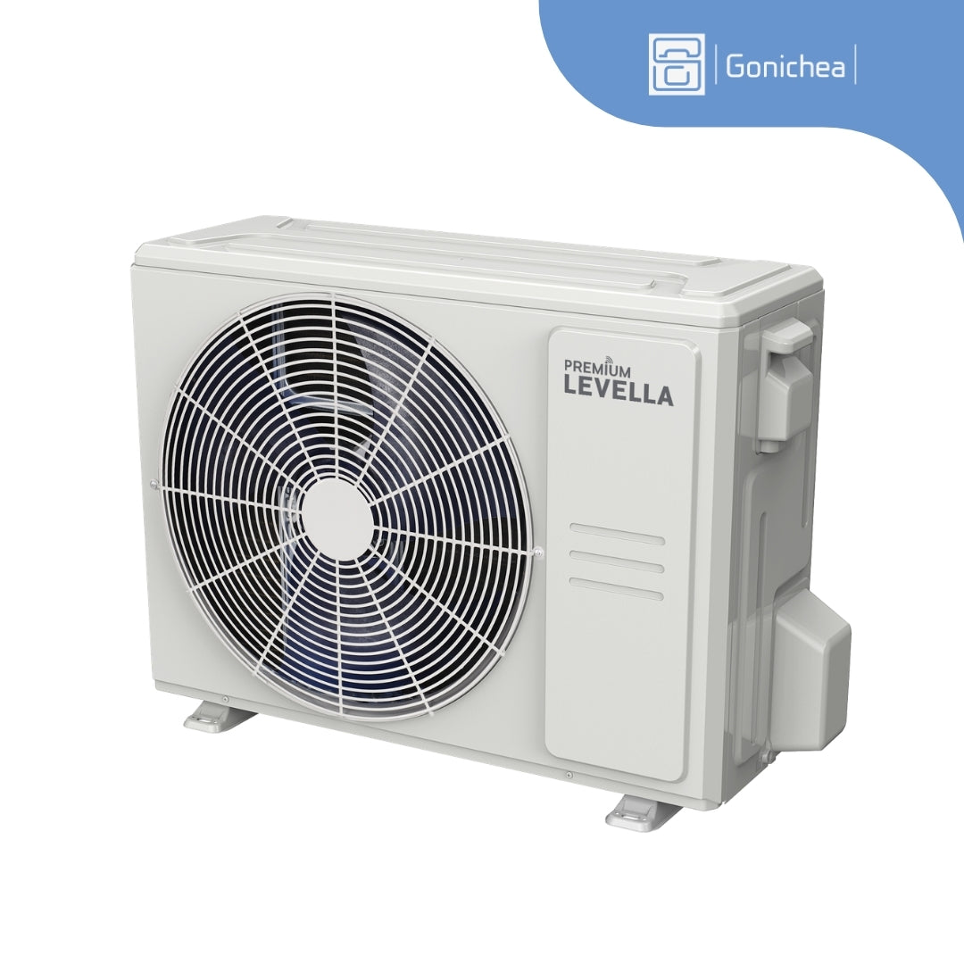 Sistema completo de aire acondicionado con bomba de calor Inverter mini-split sin ductos Premium Levella® de 18,000 BTU y 17 SEER2 de 230 V.