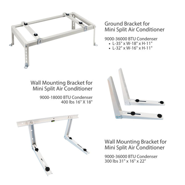 Wall and Ground Mounting Bracket for Mini Split Air Conditioner, 9000-