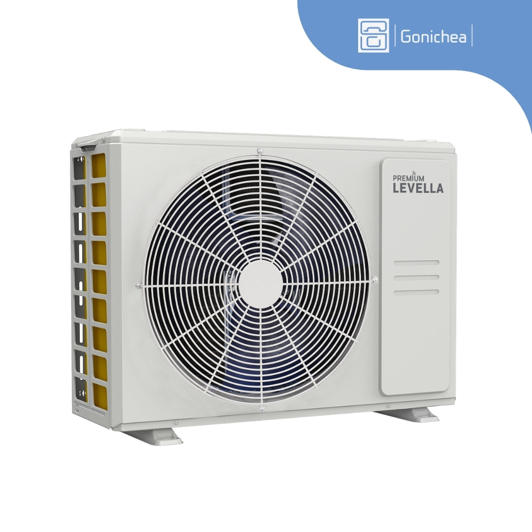 Sistema completo de aire acondicionado con bomba de calor Inverter mini-split sin ductos Premium Levella® de 18,000 BTU y 17 SEER2 de 230 V.