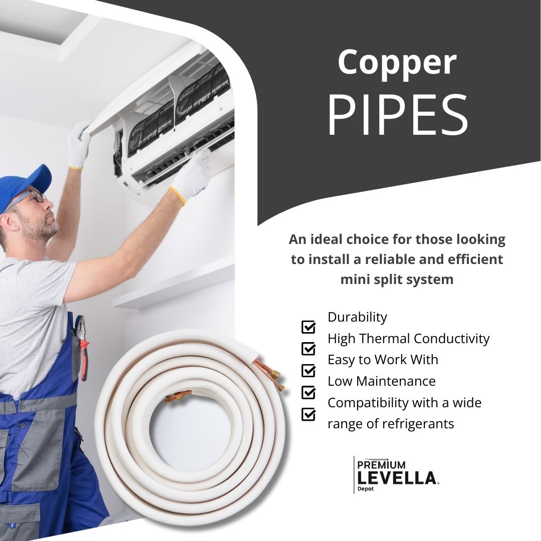Premium Levella® 12,000 BTU 16 SEER2 Ductless Mini-Split Inverter Air Conditioner Only Cold System Full Set 115V. WIFI Included.