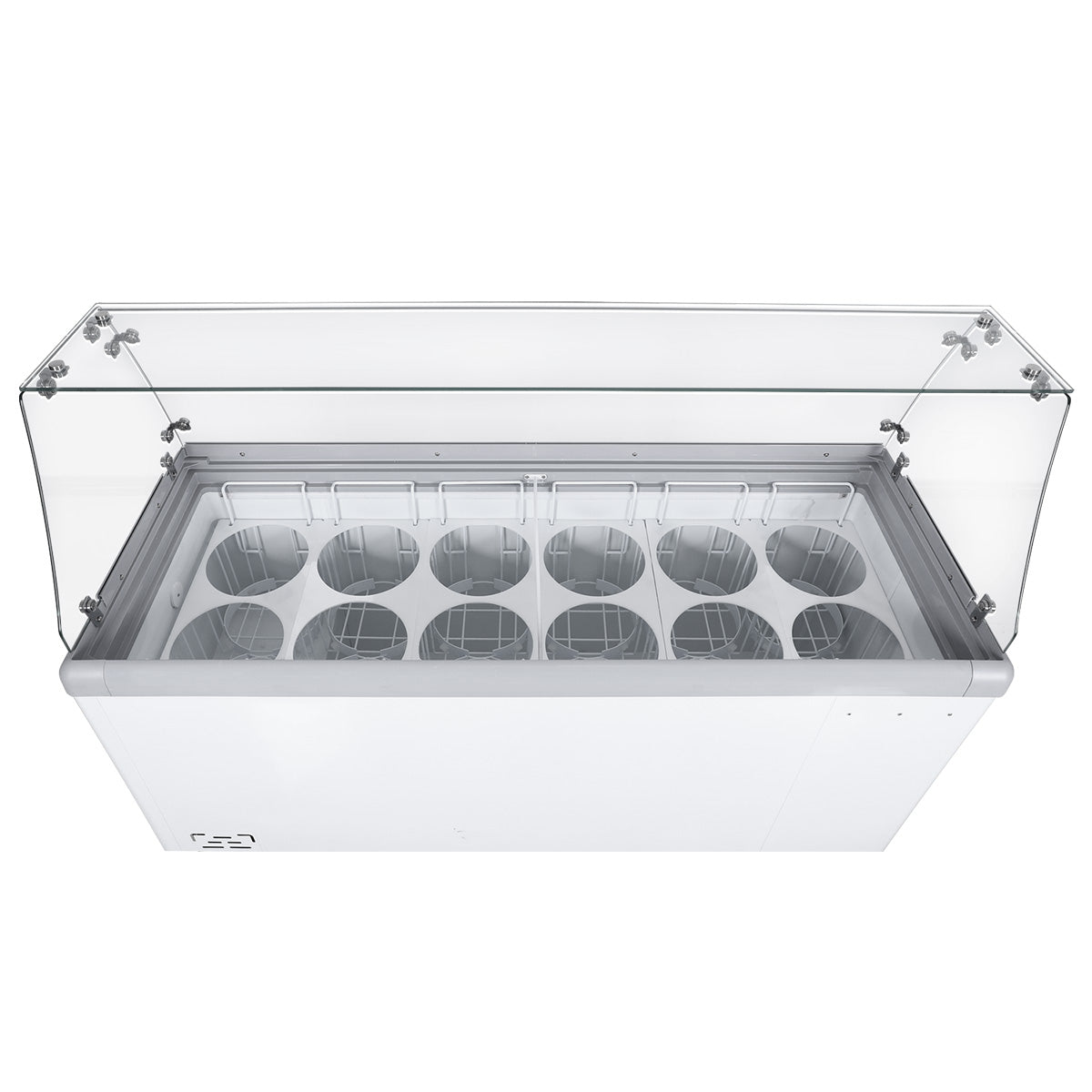 Premium Levella® 15.9 Cu. Ft. Glass Sneeze Guard Showcase Freezer