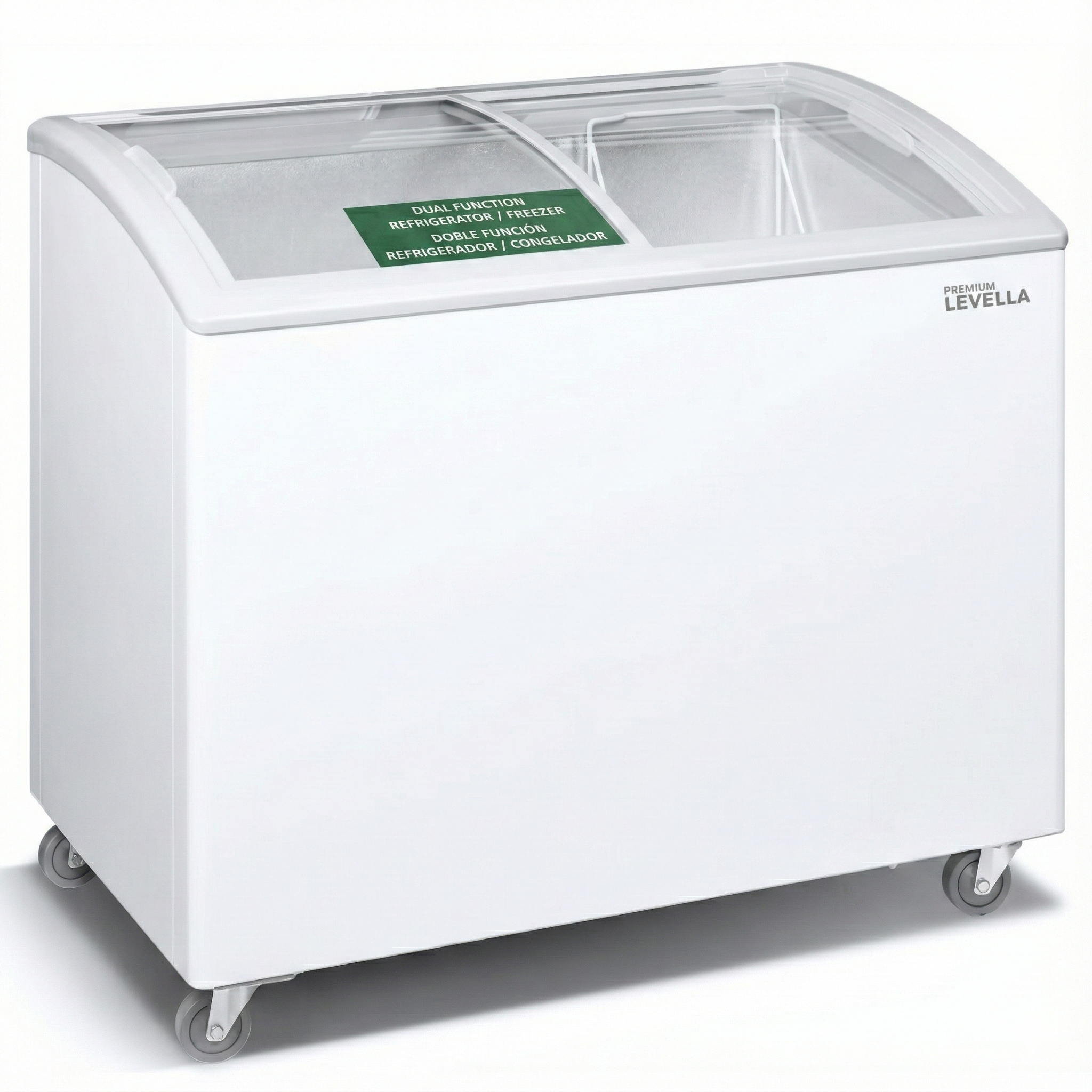 Congelador horizontal de exhibición Premium Levella® de 5,9 pies cúbicos, color blanco.
