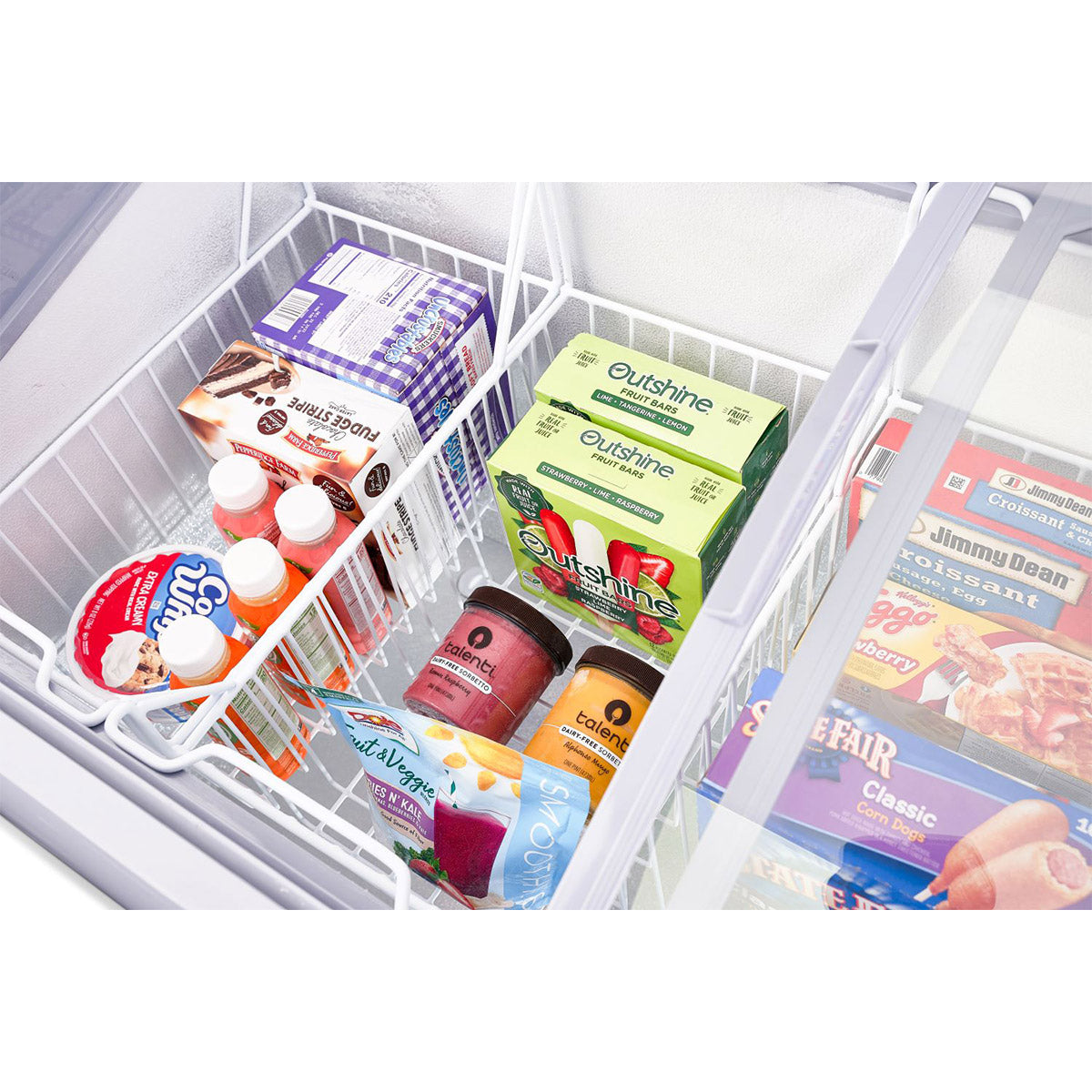 Premium Levella® 9.5 Cu. Ft. Chest Freezer with Curved Glass Top in White