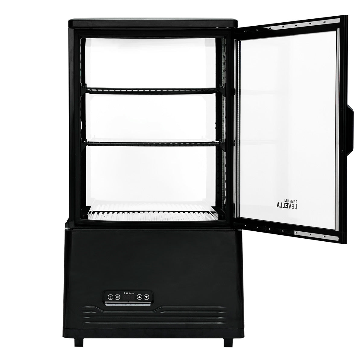 Vitrina refrigerada de vidrio de 4 lados de 2,1 pies³ Premium Levella®