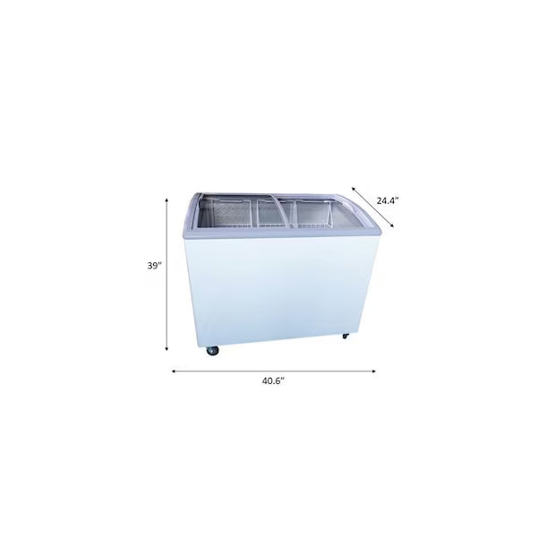 Congelador horizontal de exhibición Premium Levella® de 7,4 pies cúbicos, color blanco.