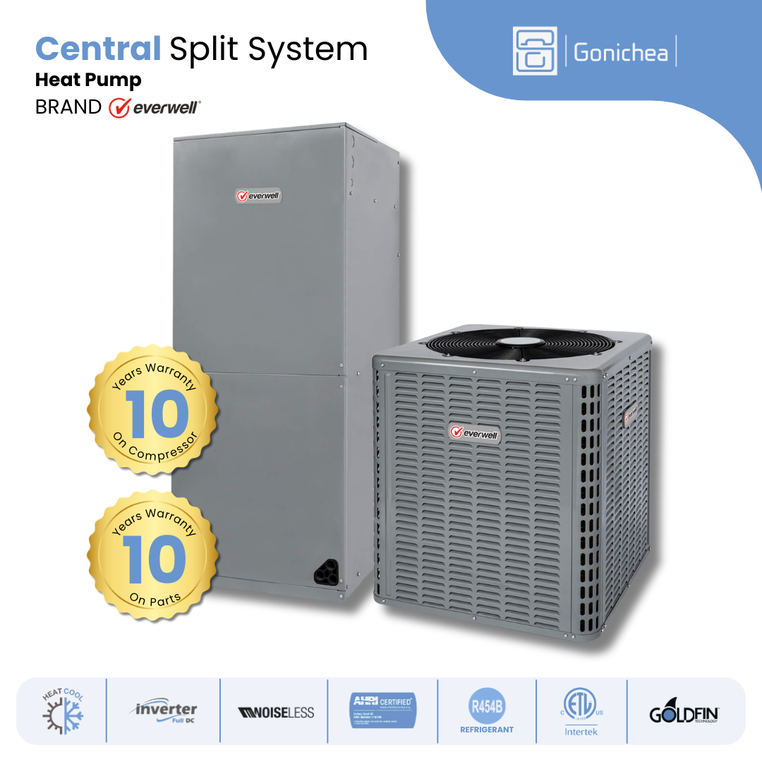Everwell® 2.5 TON 14.3 SEER2 Ducted Central Split Air Conditioner Heat Pump System
