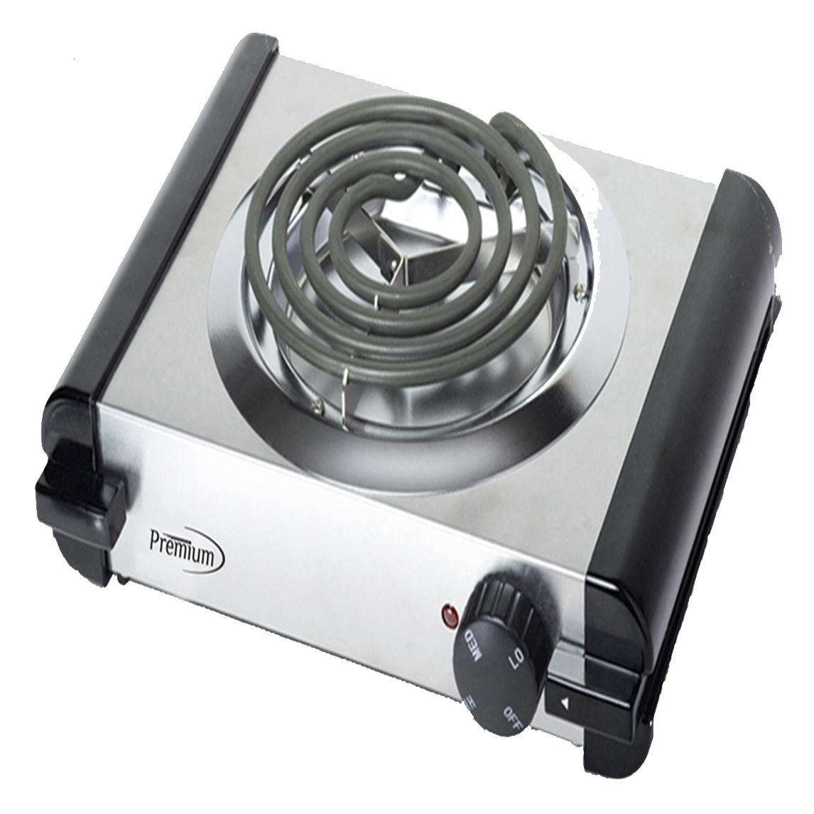 Quemador eléctrico individual premium de lujo Cuerpo de acero inoxidable Bandeja de goteo de metal 1000W