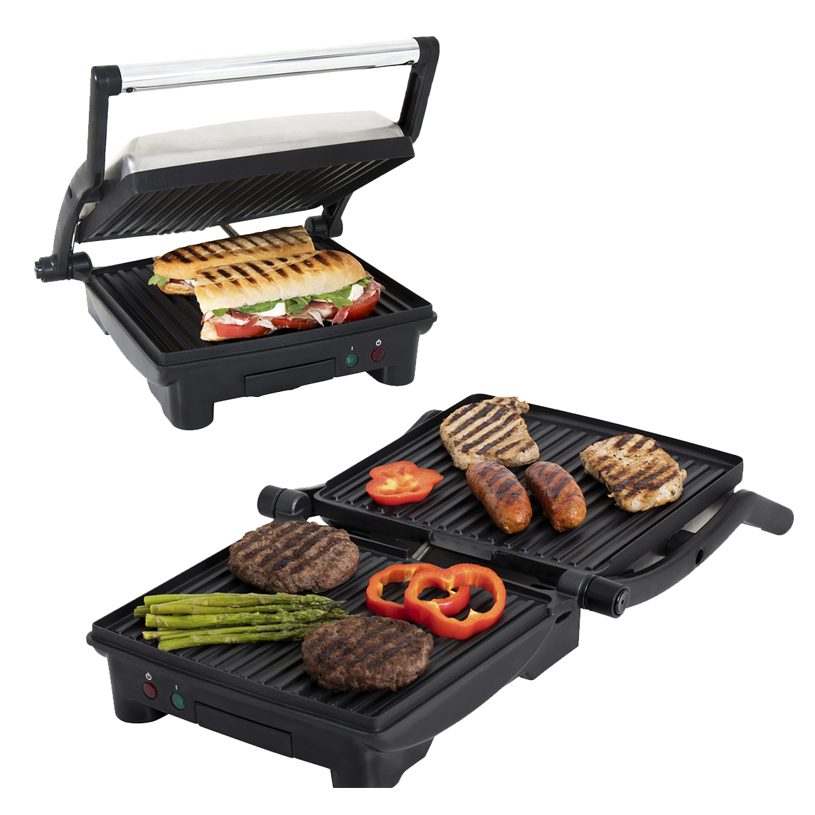 Grill Panini double Premium rainurée CGP2RRPT